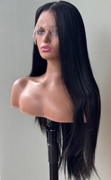 Premium peruukki, Jet Black vapaa jakaus