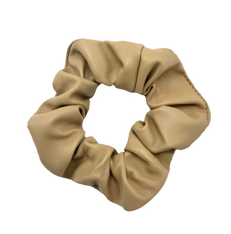 Keinonahka scrunchie, beige